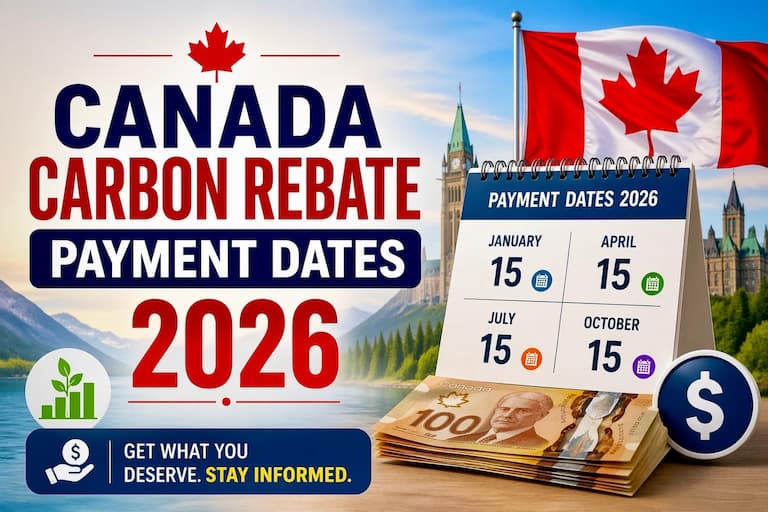 Canada carbon rebate payment dates 2026