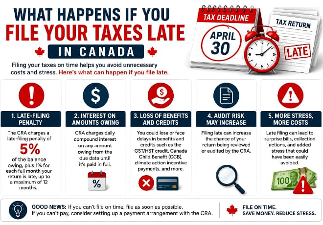 What Happens If You File Your Taxes Late in Canada