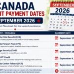 Canada Benefit Payment Dates — September 2026