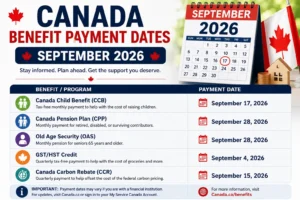 Canada Benefit Payment Dates — September 2026
