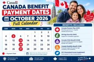 Canada Benefit Payment Dates October 2026 Full Calendar